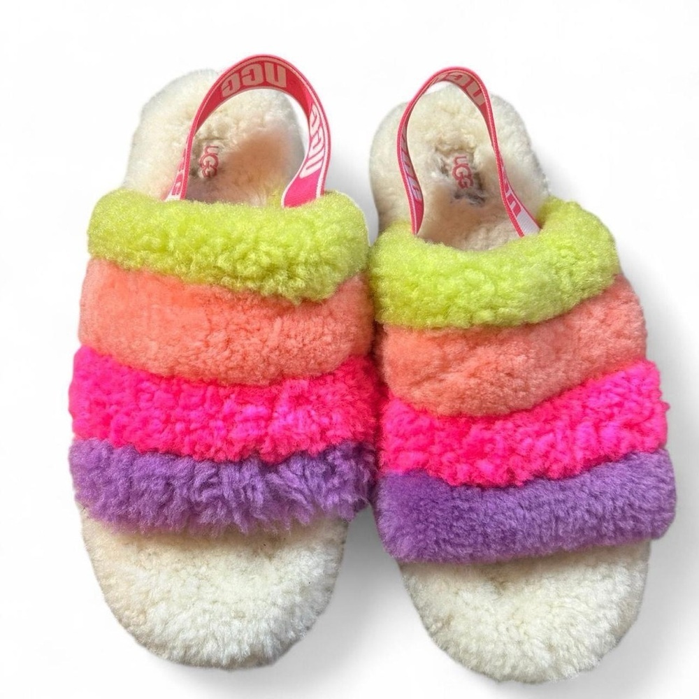 UGG Colorful Cozy Slippers – Women’s Size 10, Bright & Barely Worn - Picture 2 of 8